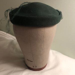 Vintage 100% Wool Glenover Henry Pollak Inc. New York Dark Green Hat